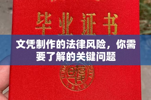 特克斯文凭制作的法律风险，你需要了解的关键问题